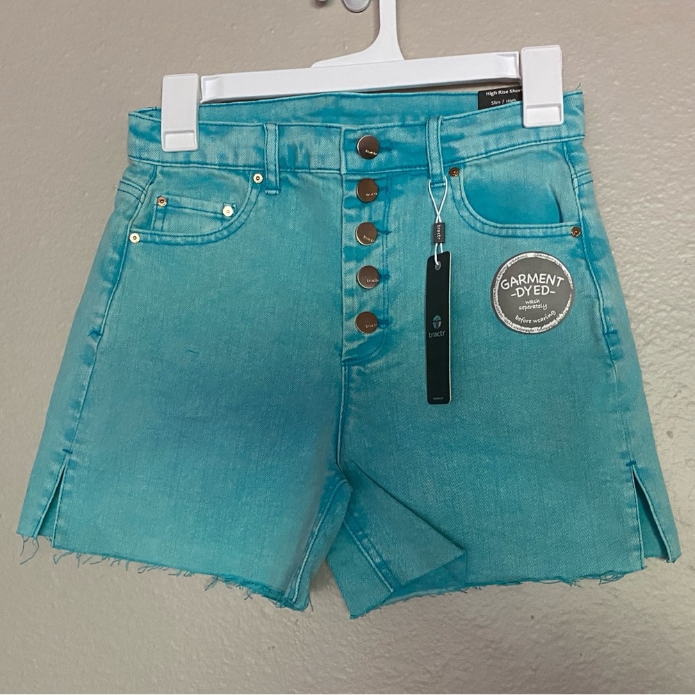 NWT Tractr High-Rise Women’s Shorts | Peacock Blue | Size 0/25